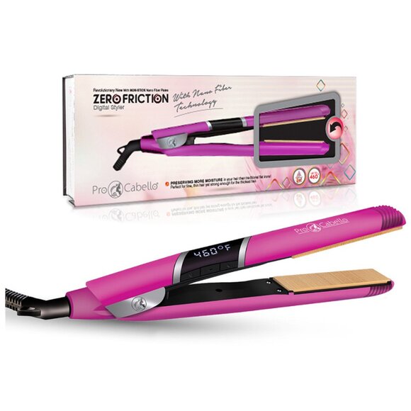 PROCABELLO Nano Fiber Flat Iron w/Zero Friction Technology (Pink) (NEW IN BOX) - Picture 6 of 8